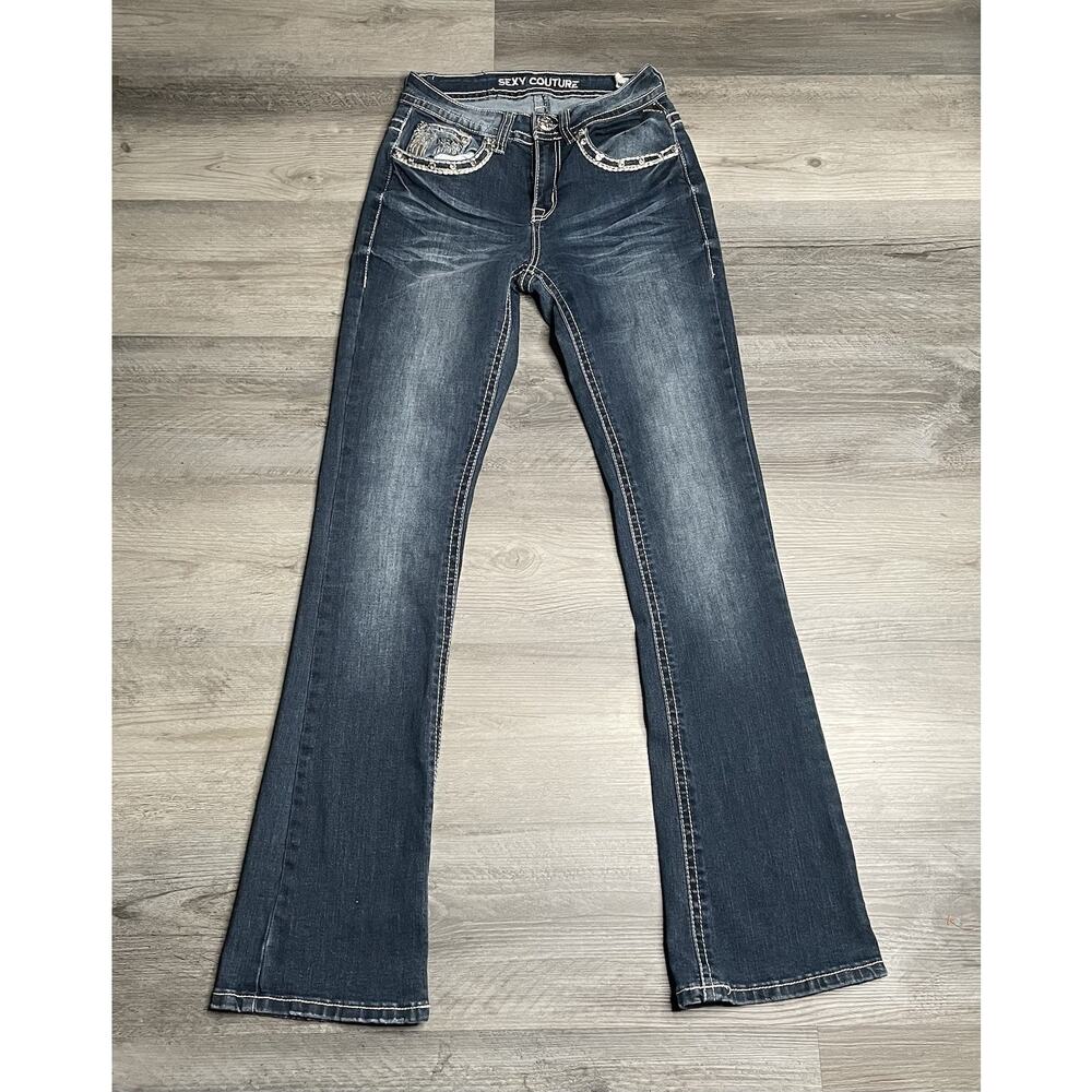 Sexy Couture Women’s Bootcut Jeans Medium Wash Blue - Low Rise Sz 5